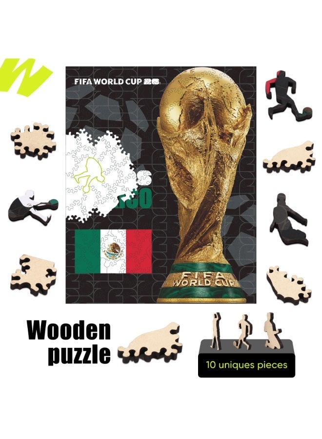 FIFA World Cup 26 Trophy Mexico Official Licensed Wooden Puzzle – 200 Pieces | 14+ Premium Collectible Gift & Home Decor - Image 2